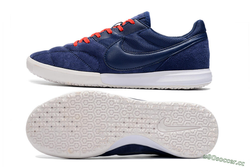 Men's Nike Premier 2 Sala IC Indoor & Futsal Low-Tops Football Shoes - Blue/Red/White 1