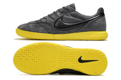 Men's Nike Premier 2 Sala IC Indoor & Futsal Low-Tops Football Shoes - Grey/Black/Yellow