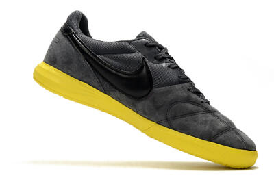 Men's Nike Premier 2 Sala IC Indoor & Futsal Low-Tops Football Shoes - Grey/Black/Yellow