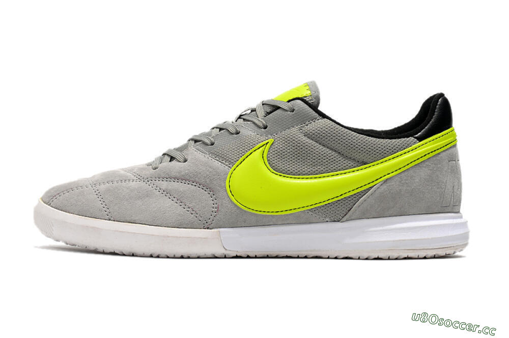 Men's Nike Premier 2 Sala IC Indoor & Futsal Low-Tops Football Shoes - Grey/Yellow/Black 0