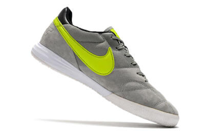 Men's Nike Premier 2 Sala IC Indoor & Futsal Low-Tops Football Shoes - Grey/Yellow/Black