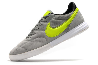 Men's Nike Premier 2 Sala IC Indoor & Futsal Low-Tops Football Shoes - Grey/Yellow/Black