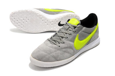 Men's Nike Premier 2 Sala IC Indoor & Futsal Low-Tops Football Shoes - Grey/Yellow/Black