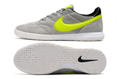 Men's Nike Premier 2 Sala IC Indoor & Futsal Low-Tops Football Shoes - Grey/Yellow/Black