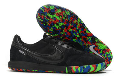 Men's Nike Premier 2 Sala IC Indoor & Futsal Low-Tops Football Shoes - Black/Red/Green/Blue