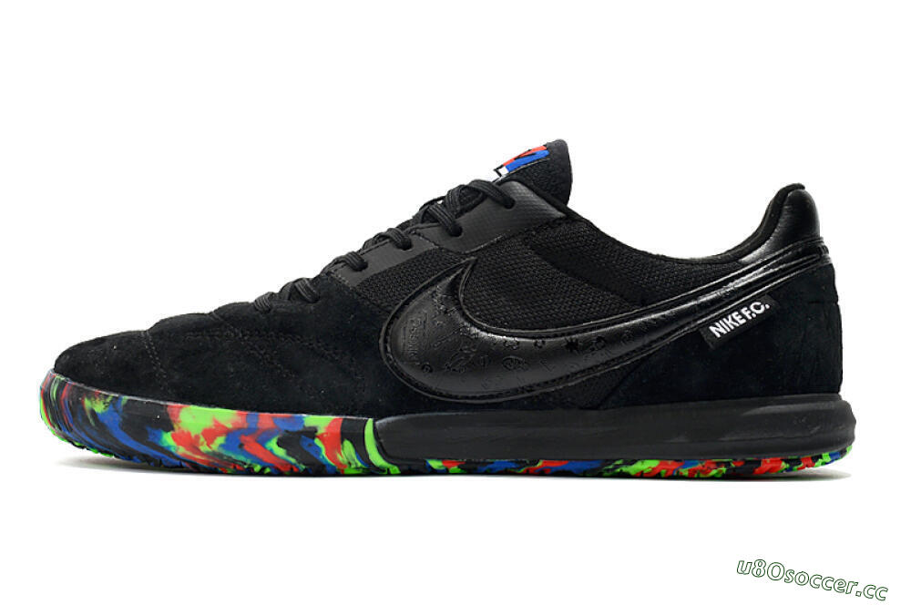Men's Nike Premier 2 Sala IC Indoor & Futsal Low-Tops Football Shoes - Black/Red/Green/Blue 0