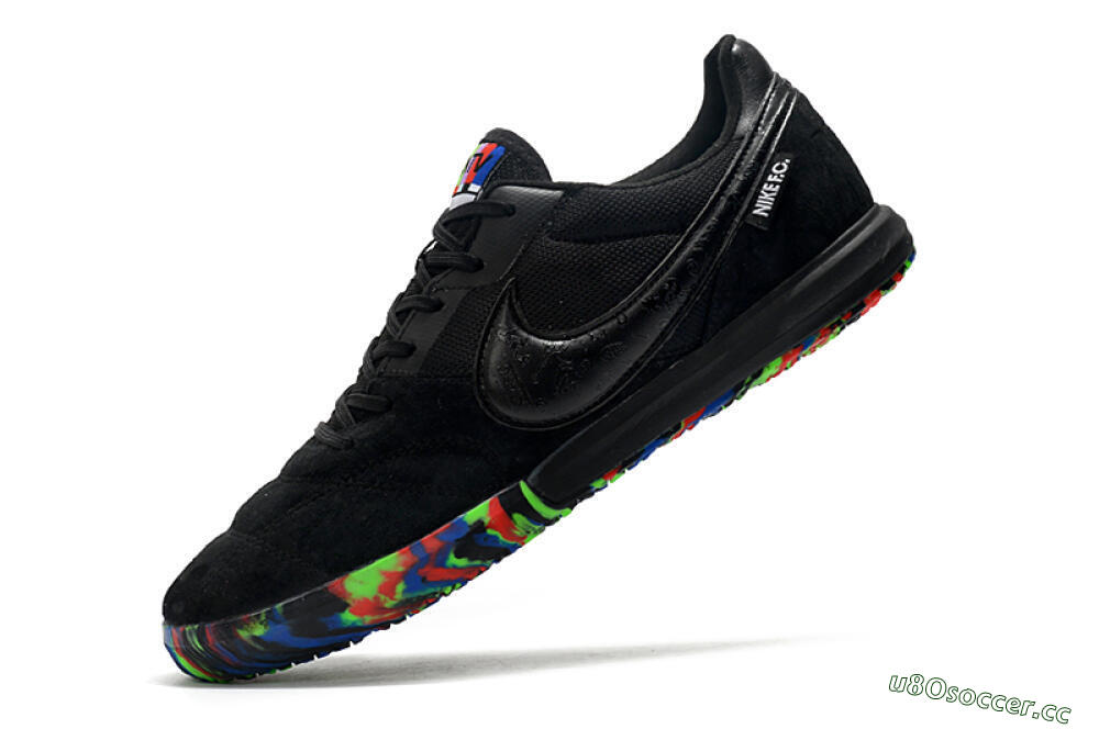 Men's Nike Premier 2 Sala IC Indoor & Futsal Low-Tops Football Shoes - Black/Red/Green/Blue 5