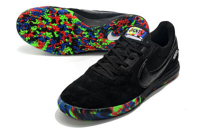 Men's Nike Premier 2 Sala IC Indoor & Futsal Low-Tops Football Shoes - Black/Red/Green/Blue
