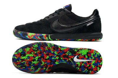 Men's Nike Premier 2 Sala IC Indoor & Futsal Low-Tops Football Shoes - Black/Red/Green/Blue