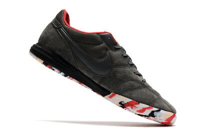 Men's Nike Premier 2 Sala IC Indoor & Futsal Low-Tops Football Shoes - Grey/White/Red