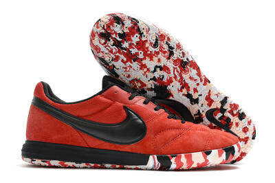 Men's Nike Premier 2 Sala IC Indoor & Futsal Low-Tops Football Shoes - Red/Black/White