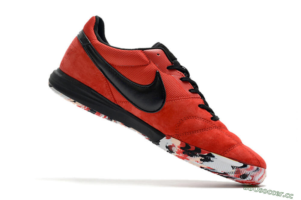 Men's Nike Premier 2 Sala IC Indoor & Futsal Low-Tops Football Shoes - Red/Black/White 4