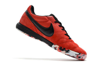 Men's Nike Premier 2 Sala IC Indoor & Futsal Low-Tops Football Shoes - Red/Black/White