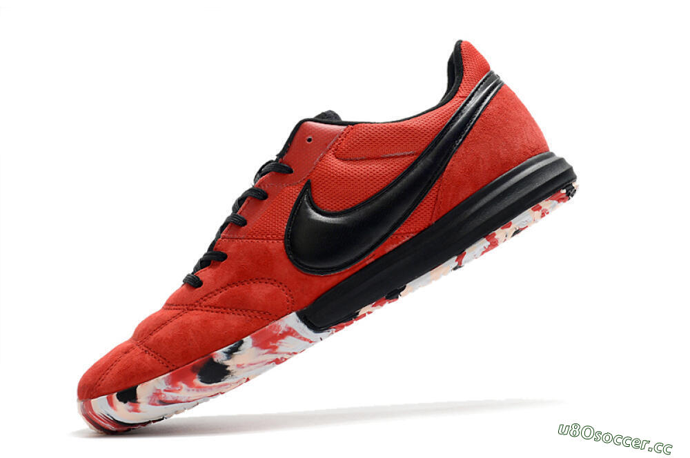 Men's Nike Premier 2 Sala IC Indoor & Futsal Low-Tops Football Shoes - Red/Black/White 5