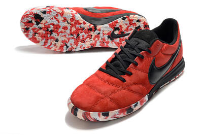 Men's Nike Premier 2 Sala IC Indoor & Futsal Low-Tops Football Shoes - Red/Black/White