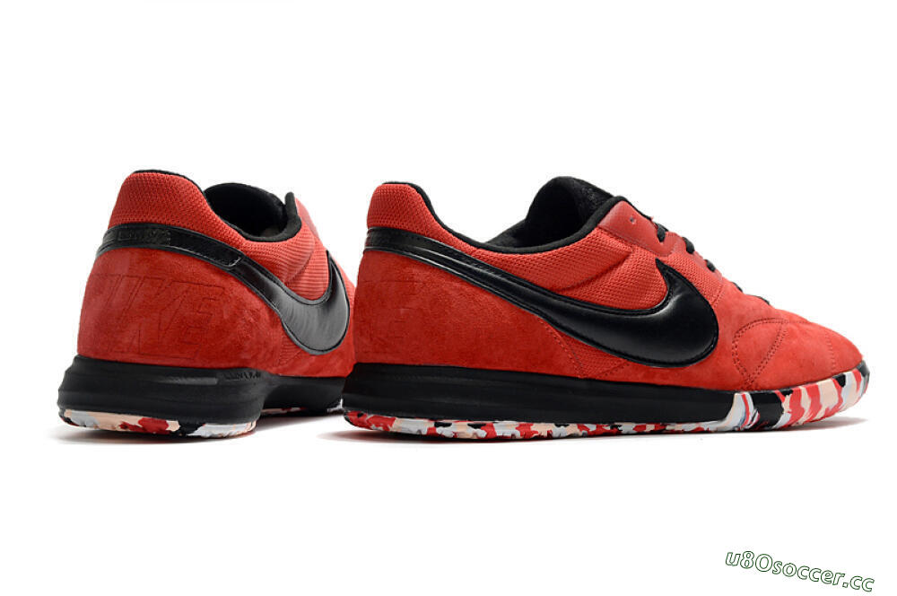 Men's Nike Premier 2 Sala IC Indoor & Futsal Low-Tops Football Shoes - Red/Black/White 6