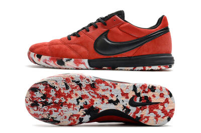 Men's Nike Premier 2 Sala IC Indoor & Futsal Low-Tops Football Shoes - Red/Black/White