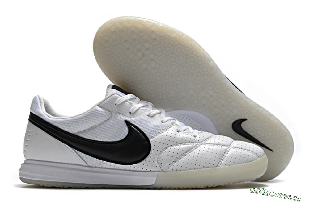 Men's Nike Premier 2 Sala IC Indoor & Futsal Low-Tops Football Shoes - White/Black 2