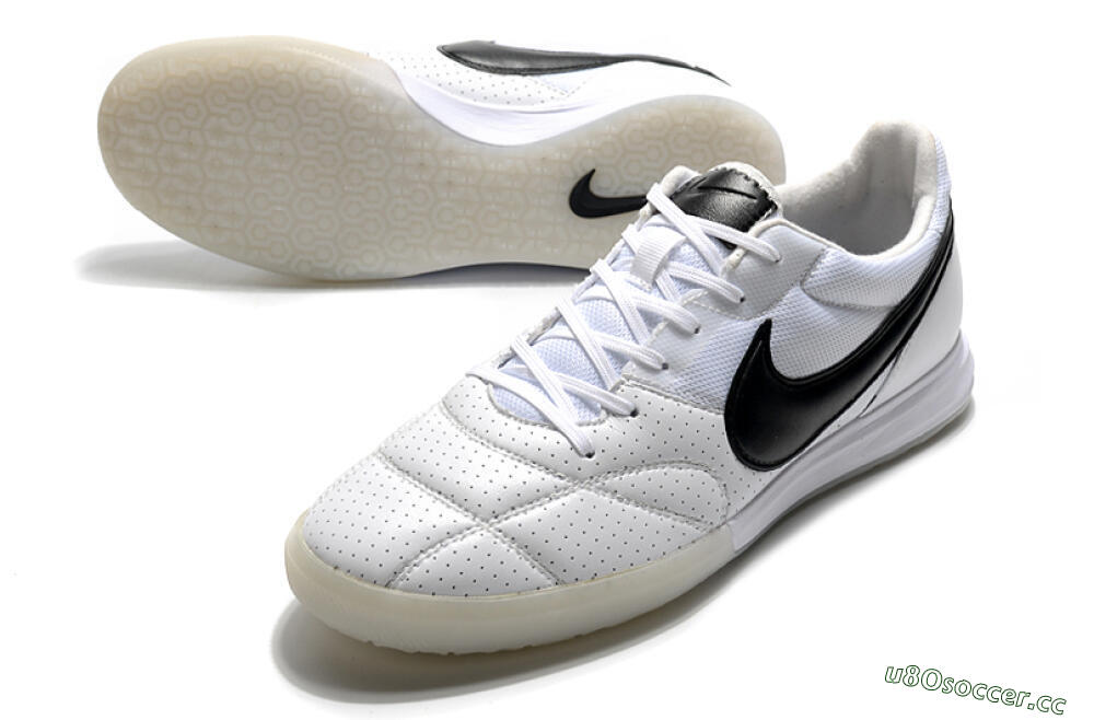 Men's Nike Premier 2 Sala IC Indoor & Futsal Low-Tops Football Shoes - White/Black 3