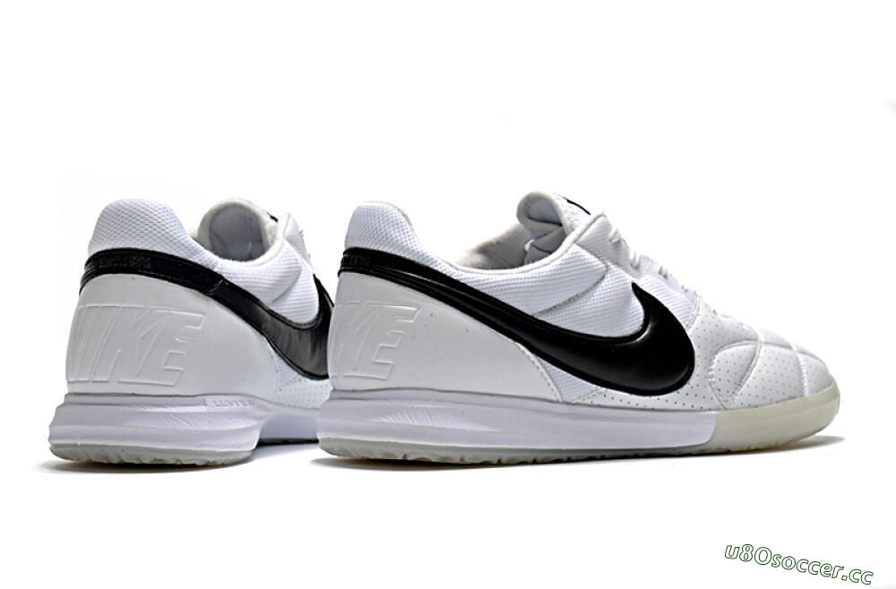 Men's Nike Premier 2 Sala IC Indoor & Futsal Low-Tops Football Shoes - White/Black 6