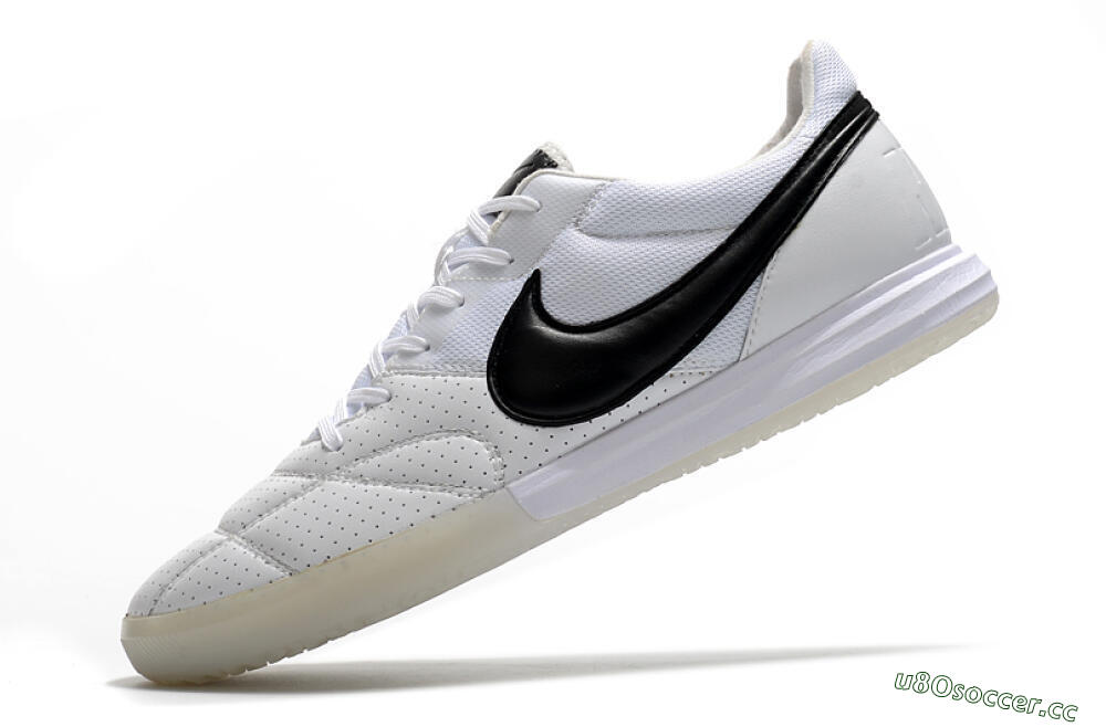 Men's Nike Premier 2 Sala IC Indoor & Futsal Low-Tops Football Shoes - White/Black 5