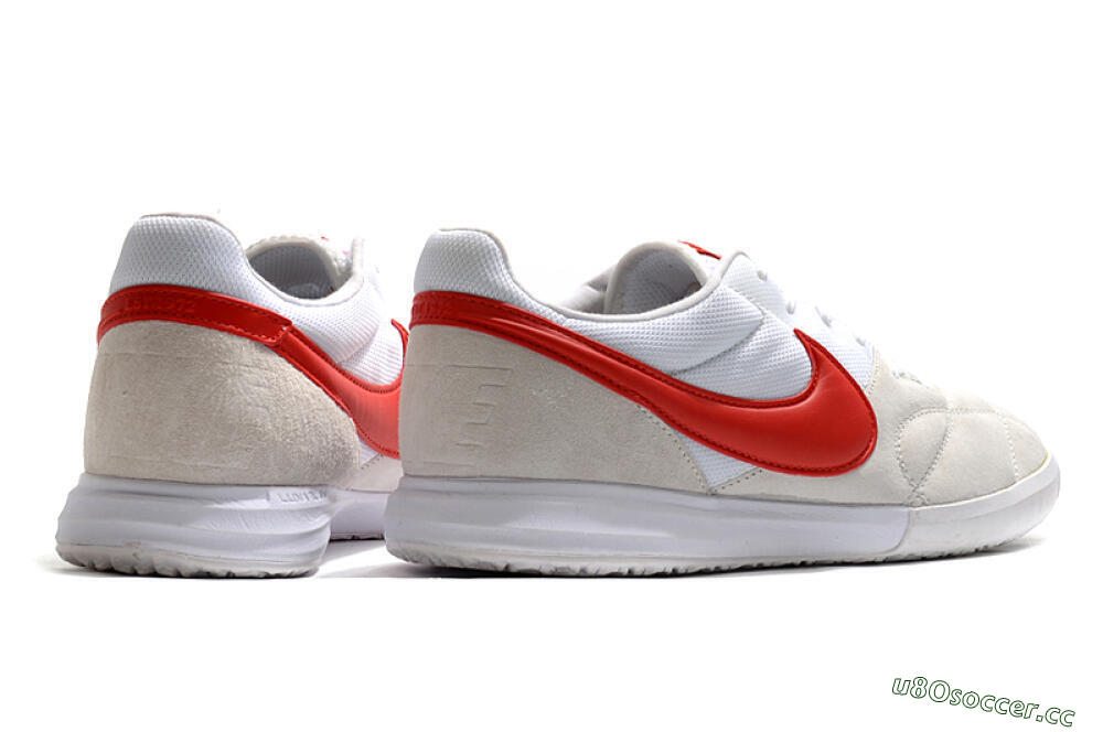 Men's Nike Premier 2 Sala IC Indoor & Futsal Low-Tops Football Shoes - Grey/White/Red 6