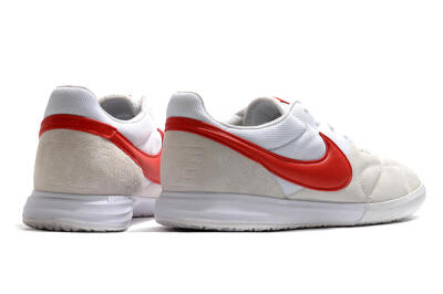 Men's Nike Premier 2 Sala IC Indoor & Futsal Low-Tops Football Shoes - Grey/White/Red