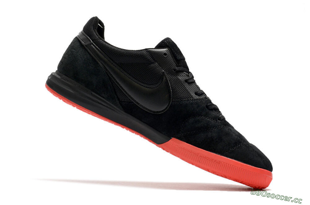 Men's Nike Premier 2 Sala IC Indoor & Futsal Low-Tops Football Shoes - Black/Red 4