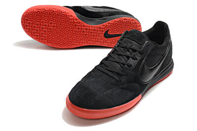 Men's Nike Premier 2 Sala IC Indoor & Futsal Low-Tops Football Shoes - Black/Red