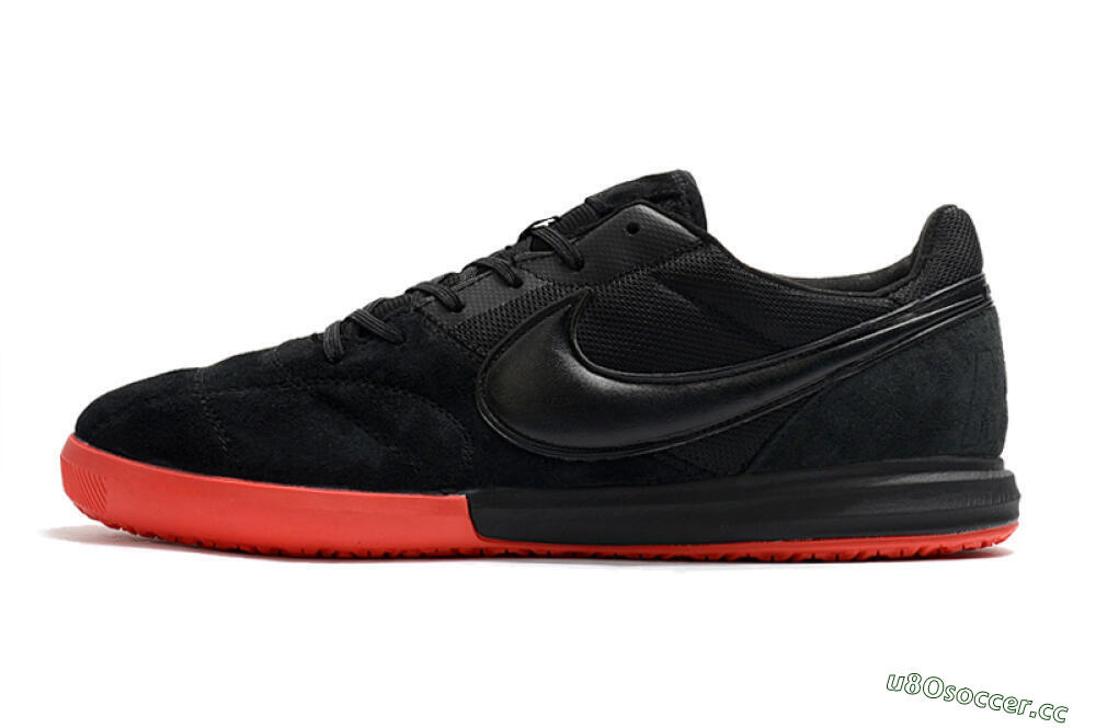Men's Nike Premier 2 Sala IC Indoor & Futsal Low-Tops Football Shoes - Black/Red 0
