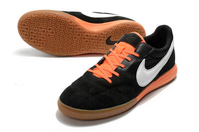 Men's Nike Premier 2 Sala IC Indoor & Futsal Low-Tops Football Shoes - Black/White/Brown