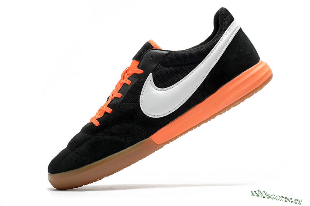 Men's Nike Premier 2 Sala IC Indoor & Futsal Low-Tops Football Shoes - Black/White/Brown 5