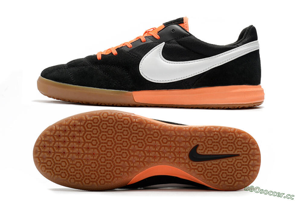 Men's Nike Premier 2 Sala IC Indoor & Futsal Low-Tops Football Shoes - Black/White/Brown 1