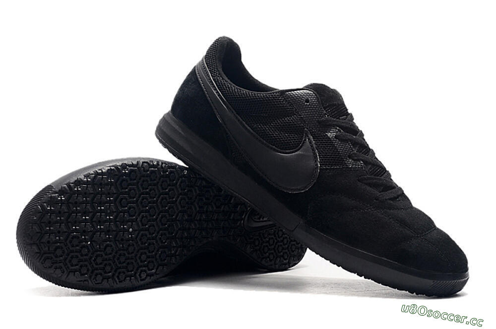Men's Nike Premier 2 Sala IC Indoor & Futsal Low-Tops Football Shoes - Black/Black 4