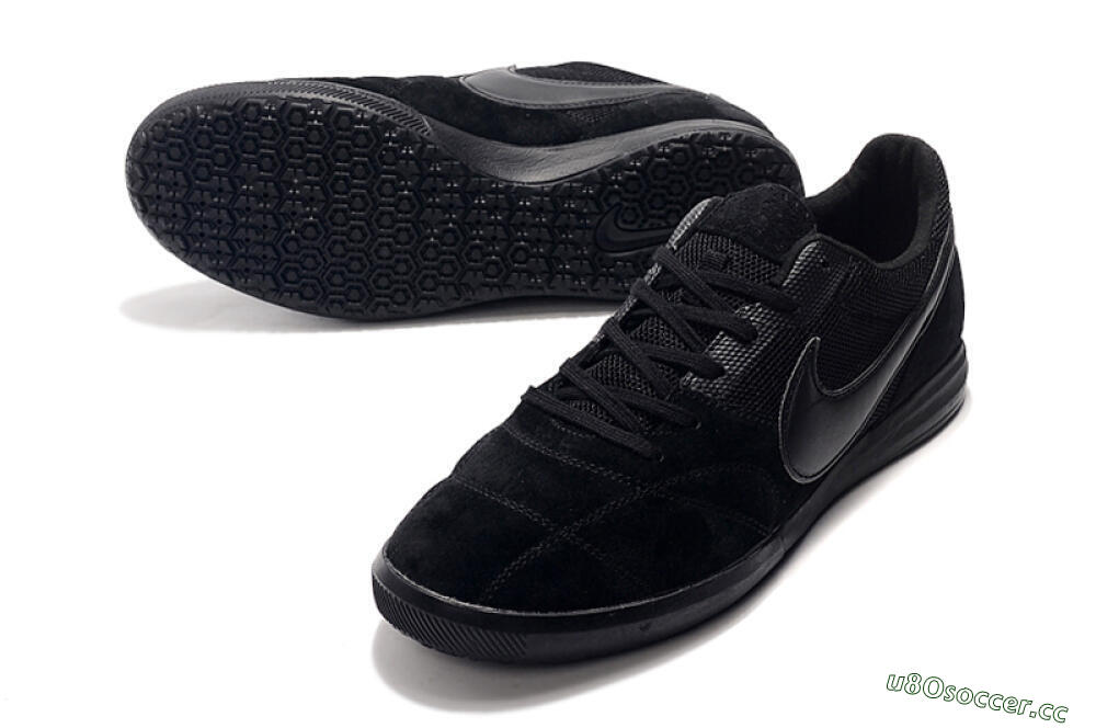 Men's Nike Premier 2 Sala IC Indoor & Futsal Low-Tops Football Shoes - Black/Black 3