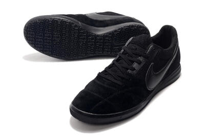 Men's Nike Premier 2 Sala IC Indoor & Futsal Low-Tops Football Shoes - Black/Black