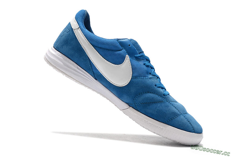 Men's Nike Premier 2 Sala IC Indoor & Futsal Low-Tops Football Shoes - Blue/White 7