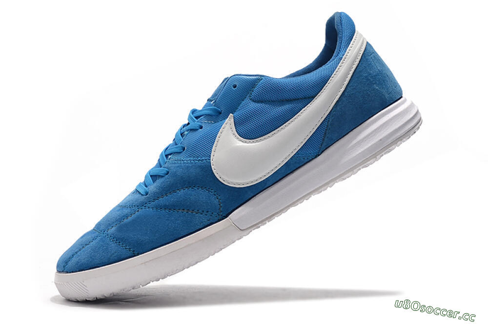 Men's Nike Premier 2 Sala IC Indoor & Futsal Low-Tops Football Shoes - Blue/White 8
