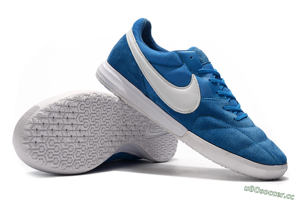 Men's Nike Premier 2 Sala IC Indoor & Futsal Low-Tops Football Shoes - Blue/White 4