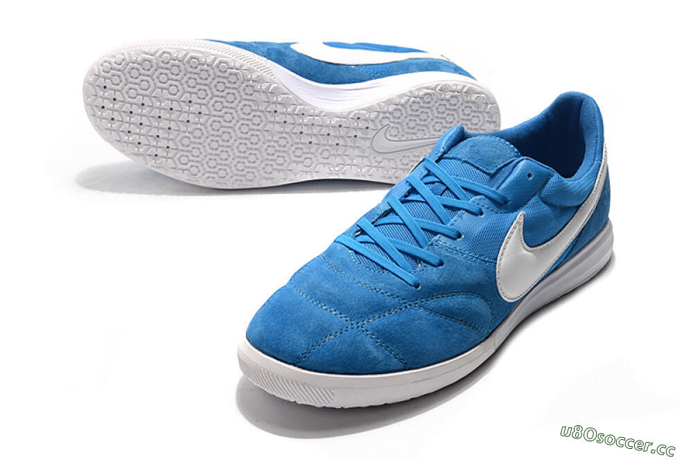Men's Nike Premier 2 Sala IC Indoor & Futsal Low-Tops Football Shoes - Blue/White 3