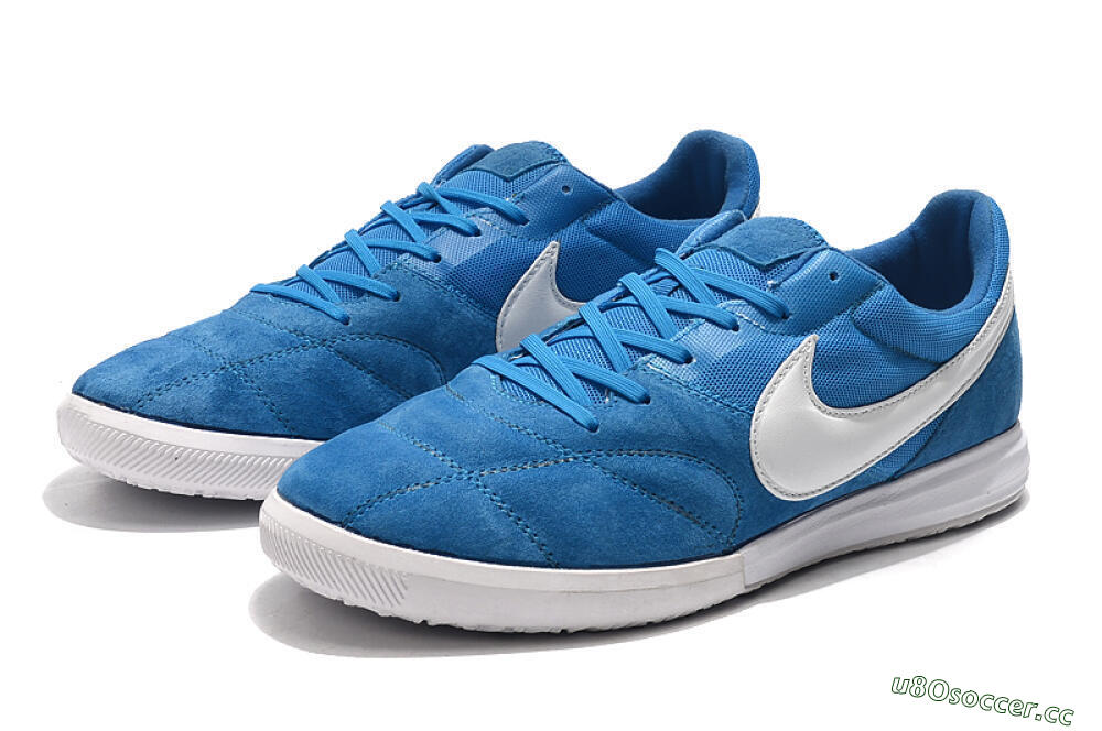 Men's Nike Premier 2 Sala IC Indoor & Futsal Low-Tops Football Shoes - Blue/White 5