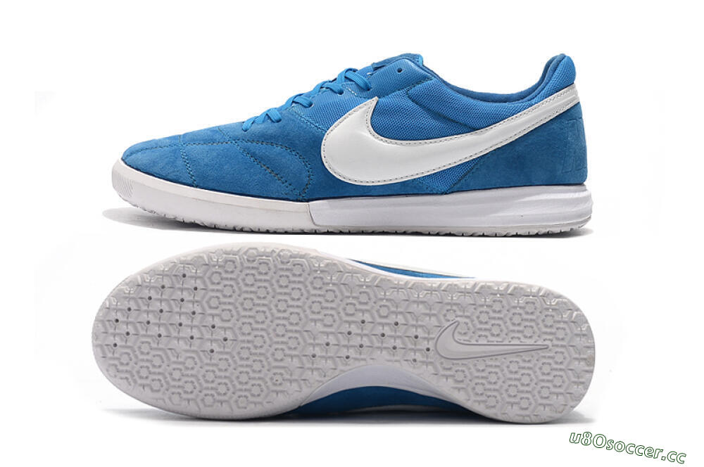 Men's Nike Premier 2 Sala IC Indoor & Futsal Low-Tops Football Shoes - Blue/White 1