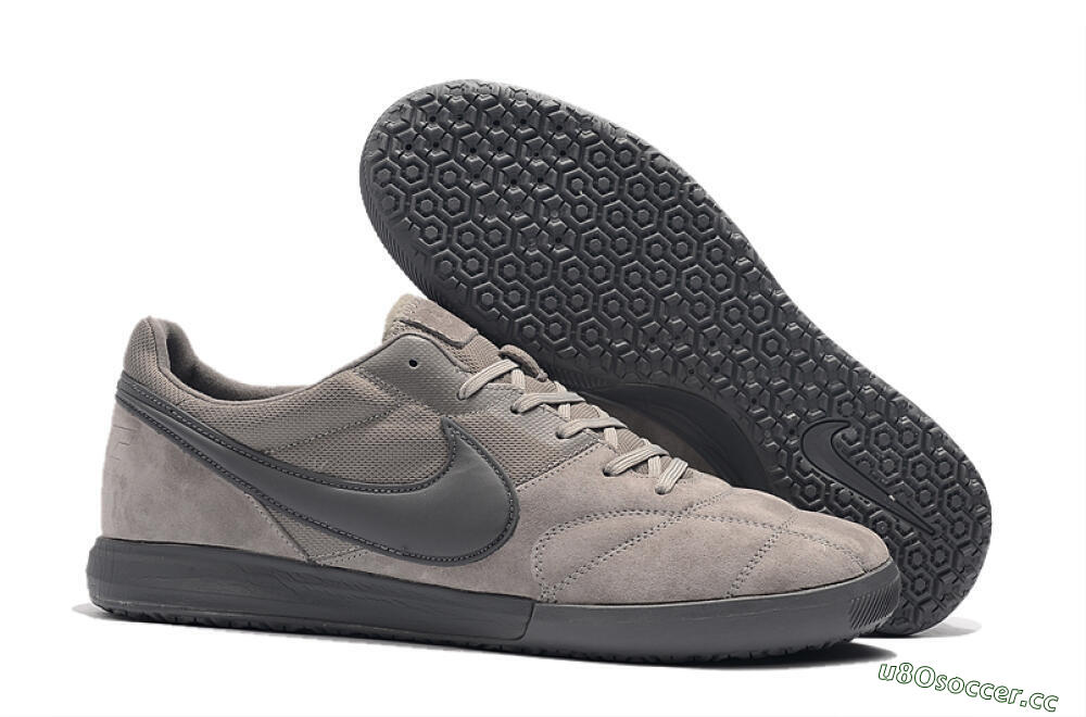 Men's Nike Premier 2 Sala IC Indoor & Futsal Low-Tops Football Shoes - Grey/Grey 2