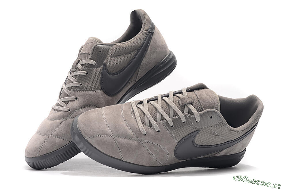 Men's Nike Premier 2 Sala IC Indoor & Futsal Low-Tops Football Shoes - Grey/Grey 6