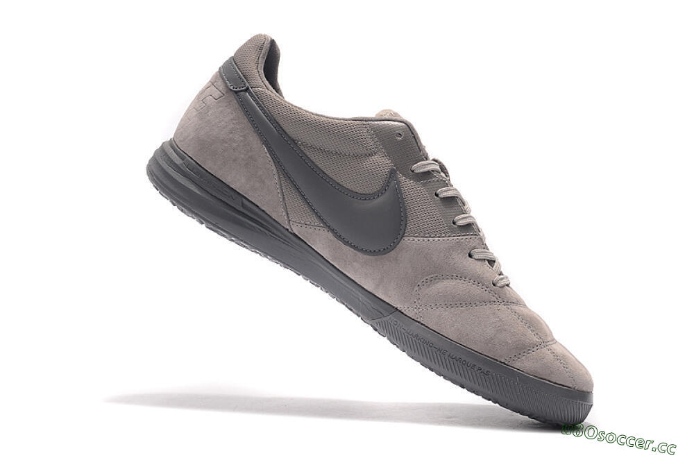Men's Nike Premier 2 Sala IC Indoor & Futsal Low-Tops Football Shoes - Grey/Grey 7