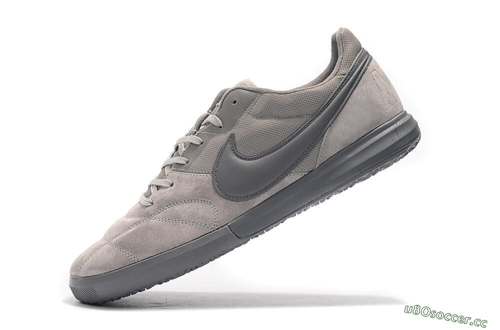 Men's Nike Premier 2 Sala IC Indoor & Futsal Low-Tops Football Shoes - Grey/Grey 8