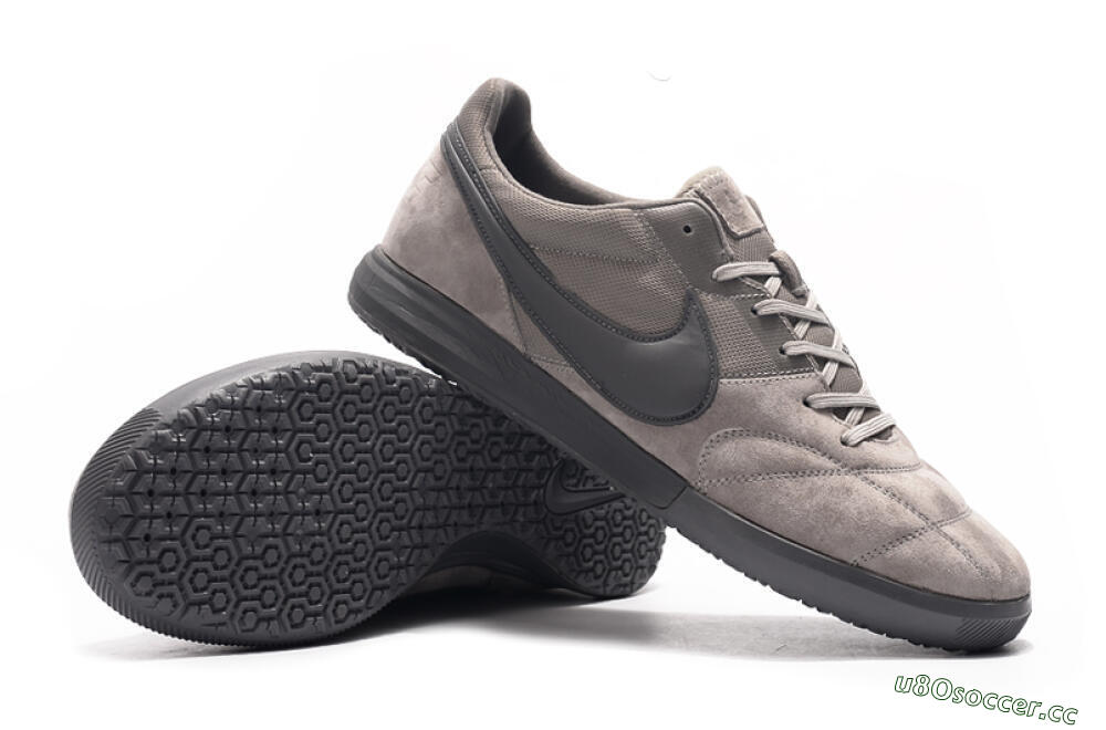 Men's Nike Premier 2 Sala IC Indoor & Futsal Low-Tops Football Shoes - Grey/Grey 4