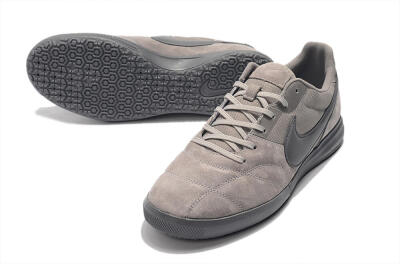 Men's Nike Premier 2 Sala IC Indoor & Futsal Low-Tops Football Shoes - Grey/Grey