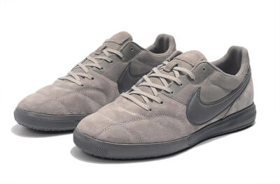 Men's Nike Premier 2 Sala IC Indoor & Futsal Low-Tops Football Shoes - Grey/Grey