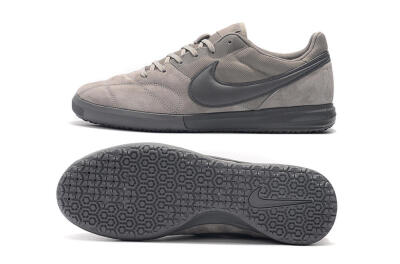 Men's Nike Premier 2 Sala IC Indoor & Futsal Low-Tops Football Shoes - Grey/Grey